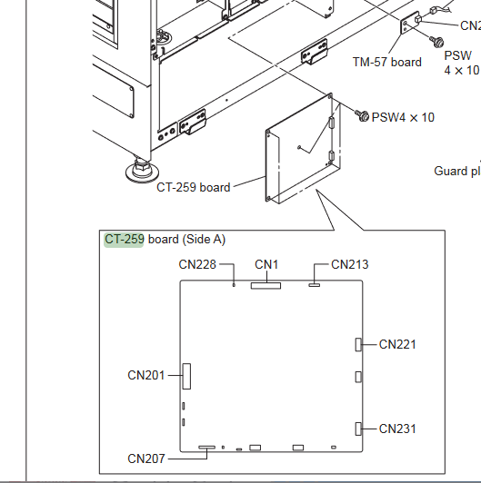 SONY MOUNTED C.BOARD CT-259(C)