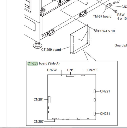 [P072422] SONY MOUNTED C.BOARD CT-259(C)